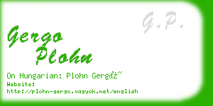 gergo plohn business card